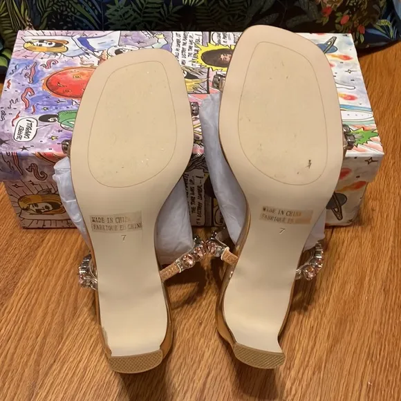 Jeffrey Campbell rose gold stone sandals
