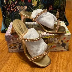 Jeffrey Campbell rose gold stone sandals