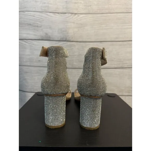 Jeffrey Campbell Sparkly Laura Ankle Strap Sandal Size 9