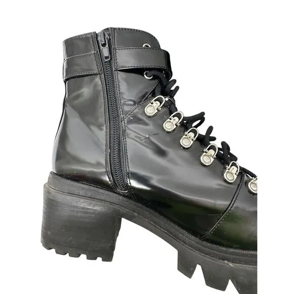 Jeffrey Campbell Womens Czech Combat Boots 9.5 Platform Chunky Grunge Lug Sole
