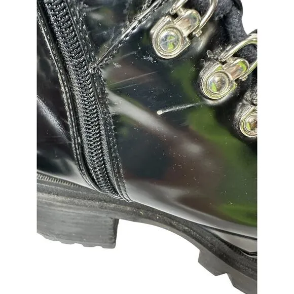 Jeffrey Campbell Womens Czech Combat Boots 9.5 Platform Chunky Grunge Lug Sole