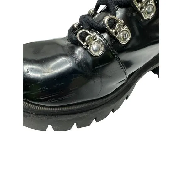 Jeffrey Campbell Womens Czech Combat Boots 9.5 Platform Chunky Grunge Lug Sole