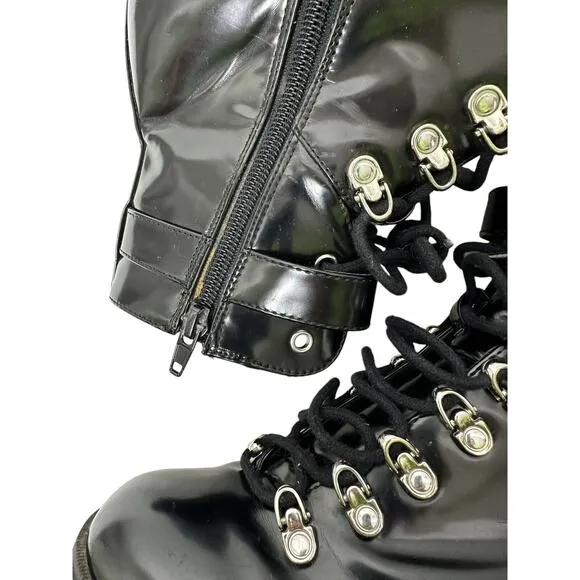 Jeffrey Campbell Womens Czech Combat Boots 9.5 Platform Chunky Grunge Lug Sole
