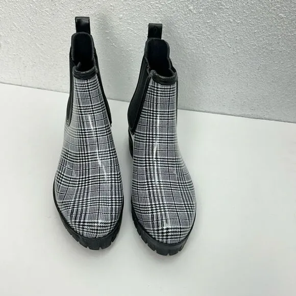 JEFFREY CAMPBELL Platform Lug Houndstooth Chelsea Chunky Heel Boots