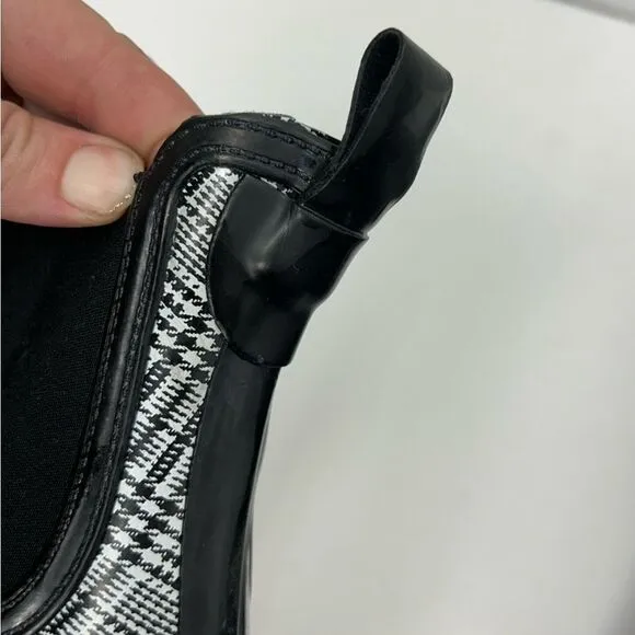 JEFFREY CAMPBELL Platform Lug Houndstooth Chelsea Chunky Heel Boots