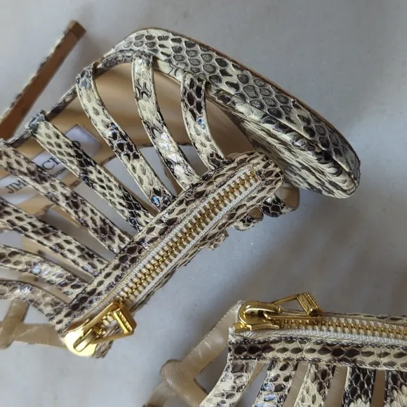 Jimmy Choo Snakeskin Animal Print Sandals Size 7.5