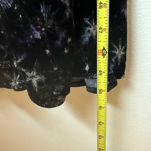 Johnny Was Black Velvet Stardust Kimono Wrap Dress