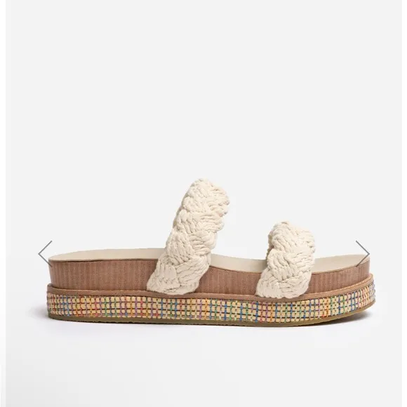 Johnny Was Braided Rope Platform Sandals