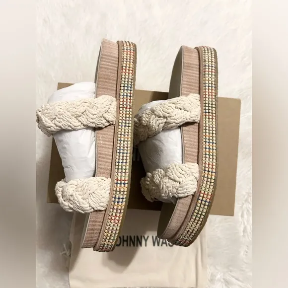 Johnny Was Braided Rope Platform Sandals