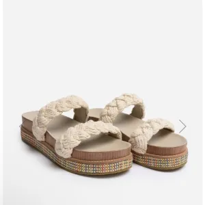 Johnny Was Braided Rope Platform Sandals