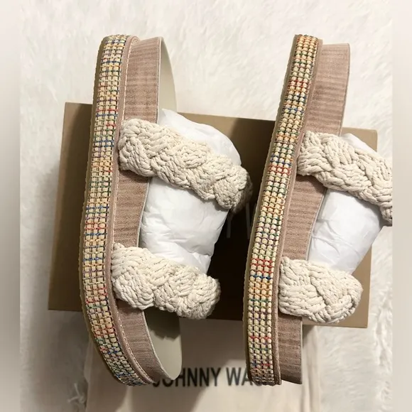 Johnny Was Braided Rope Platform Sandals