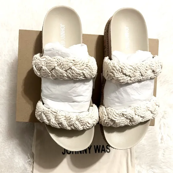 Johnny Was Braided Rope Platform Sandals