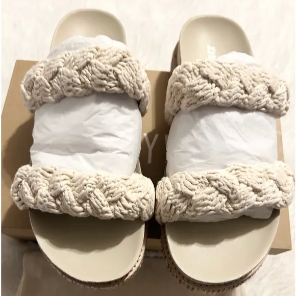 Johnny Was Braided Rope Platform Sandals