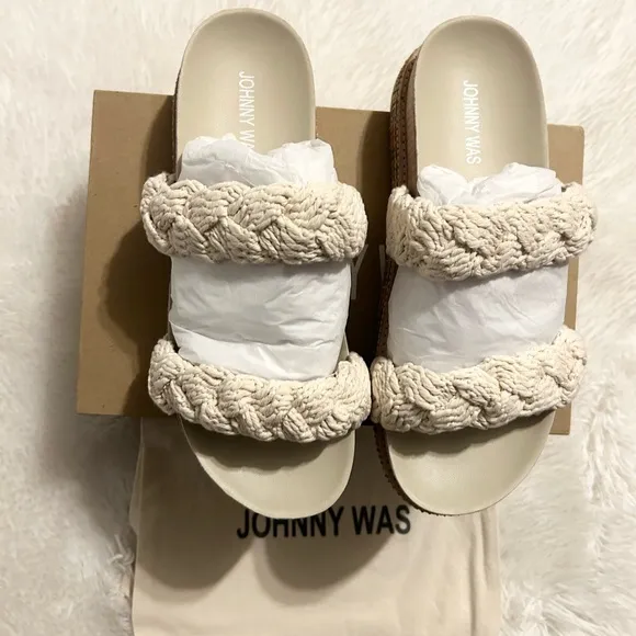 Johnny Was Braided Rope Platform Sandals