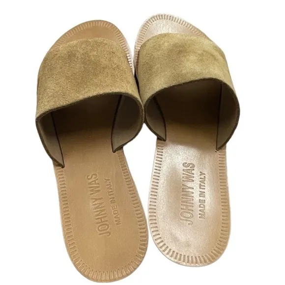Johnny Was Camila sandals size 5 tan color new in original box‎