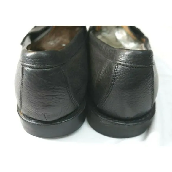 Johnston &amp; Murphy Black Leather Slip On Sheepskin Penny Loafers Mens Size 10
