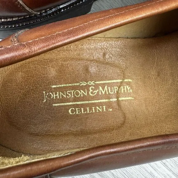 Johnston‎ &amp; Murphy Cellini Made in Italy Men's Penny Loafers 10.5 M 6814