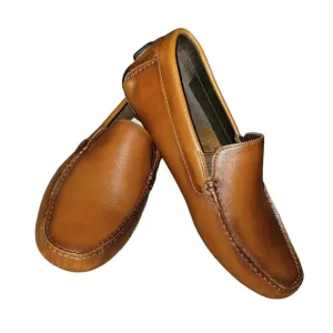 Johnston &amp; Murphy Danley Venetian Driving Moccasin Loafers in Cognac Brown sz 8