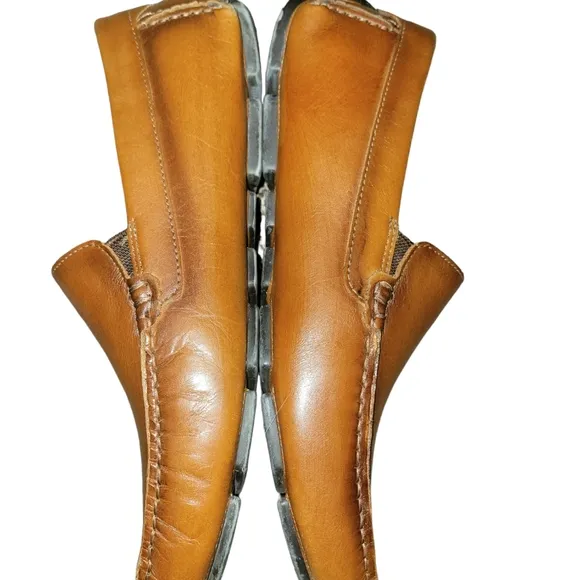 Johnston &amp; Murphy Danley Venetian Driving Moccasin Loafers in Cognac Brown sz 8