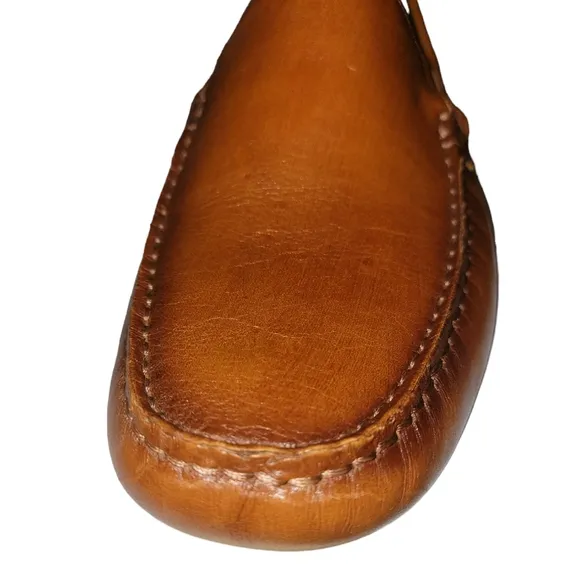 Johnston &amp; Murphy Danley Venetian Driving Moccasin Loafers in Cognac Brown sz 8