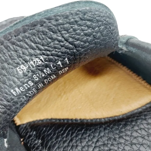 Johnston &amp; Murphy Driving Moccasin Loafers 8.5 M Soft Black Pebbled Leather NEW