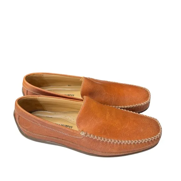 Johnston &amp; Murphy Driving Moccasin Loafers Shoe Sz 8 Brown Sheepskin Leather NEW