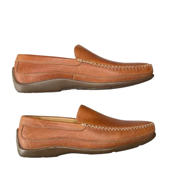 Johnston &amp; Murphy Driving Moccasin Loafers Shoe Sz 8 Brown Sheepskin Leather NEW