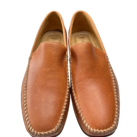 Johnston &amp; Murphy Driving Moccasin Loafers Shoe Sz 8 Brown Sheepskin Leather NEW