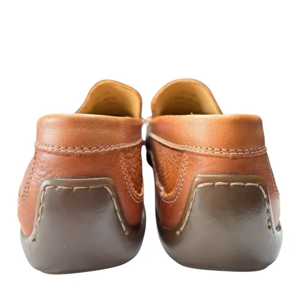 Johnston &amp; Murphy Driving Moccasin Loafers Shoe Sz 8 Brown Sheepskin Leather NEW