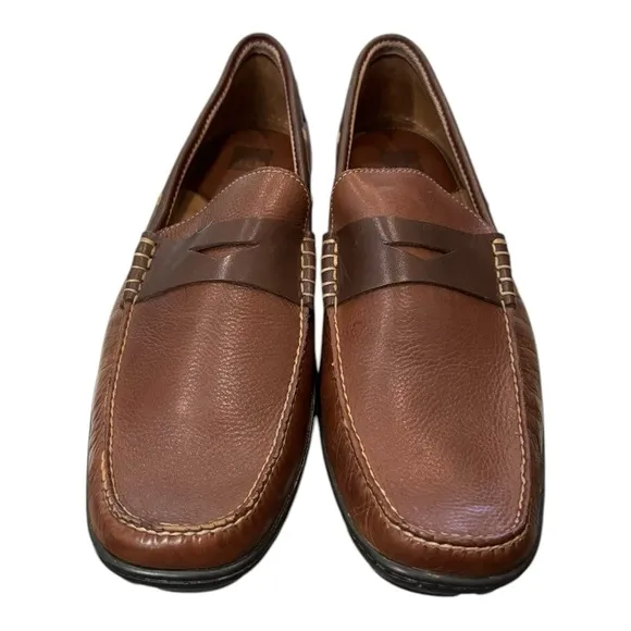 Johnston &amp; Murphy Durant Penny Tan Dk Brown Men's Leather Loafers 13  13M