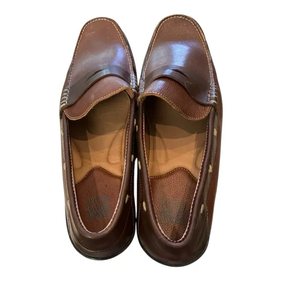 Johnston &amp; Murphy Durant Penny Tan Dk Brown Men's Leather Loafers 13  13M
