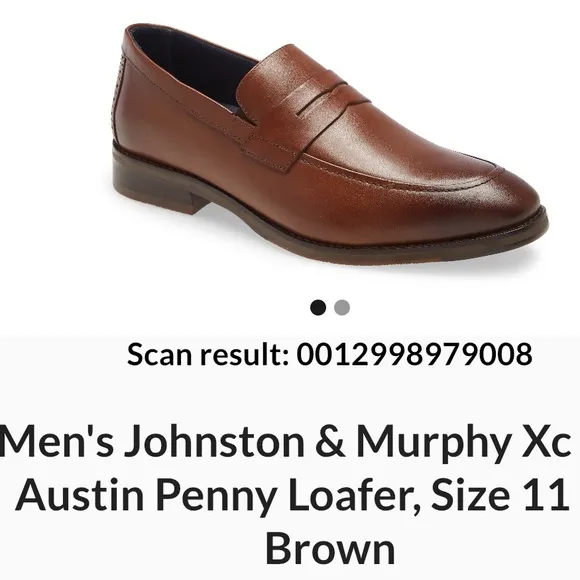 JOHNSTON &amp; MURPHY, EUC👈🏼 TAN LEATHER PENNY LOAFERS, SIZE 11