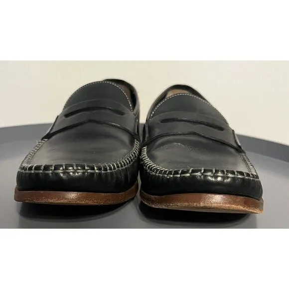 Johnston &amp; Murphy Men's Black Leather Penny Loafers Sheepskin Size 12 M -M03