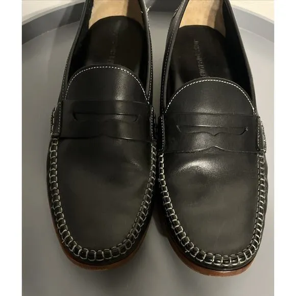 Johnston &amp; Murphy Men's Black Leather Penny Loafers Sheepskin Size 12 M -M03