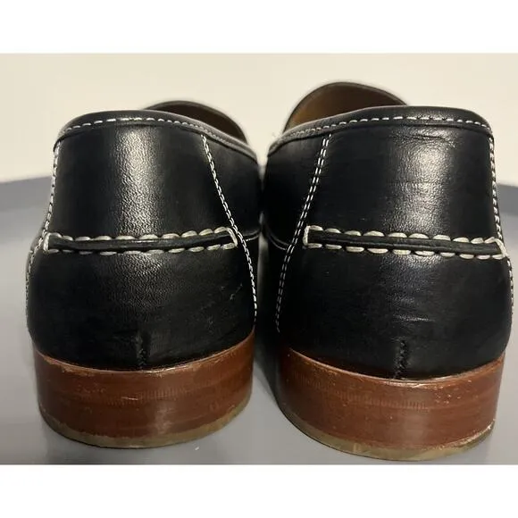 Johnston &amp; Murphy Men's Black Leather Penny Loafers Sheepskin Size 12 M -M03