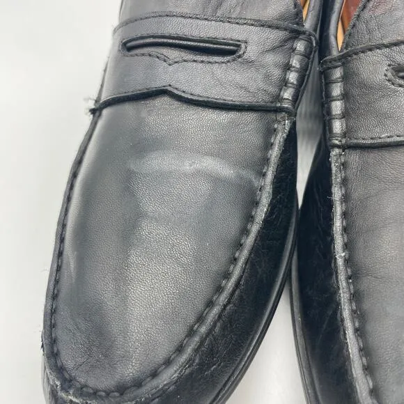 Johnston &amp; Murphy Men's Black Sheepskin Loafers Shoe Size 11 M