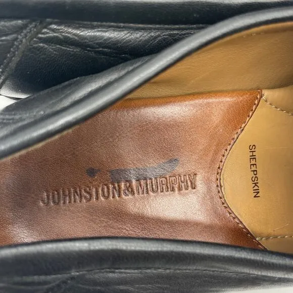 Johnston &amp; Murphy Men's Black Sheepskin Loafers Shoe Size 11 M
