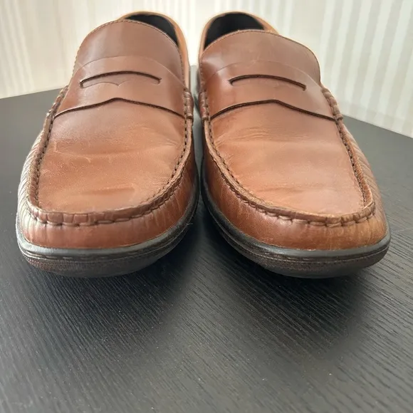 Johnston &amp; Murphy Nichols Penny Tan Full Grain Men’s Leather Loafers. Size 8.5