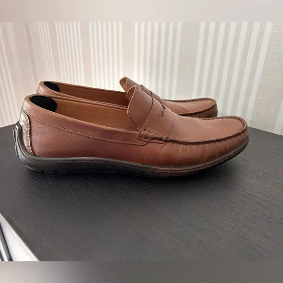 Johnston &amp; Murphy Nichols Penny Tan Full Grain Men’s Leather Loafers. Size 8.5