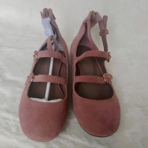 Joie Helene Pink Suede Strappy Flats Size 39