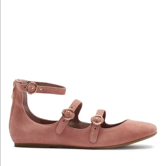 Joie Helene Pink Suede Strappy Flats Size 39