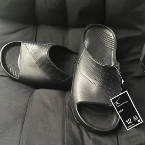 Jordan Black Sandals with Thick Sole and Textured Upper      Brand new with Tag