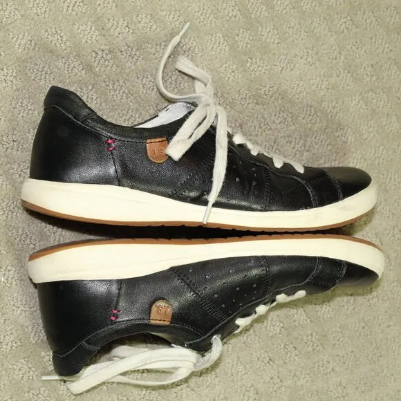 Josef Seibel Caren 01 Women's Sz 8.5 Black Leather Sneakers
