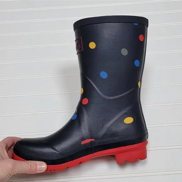 Joules Women's Polka Dot Molly Welly Rain Boots