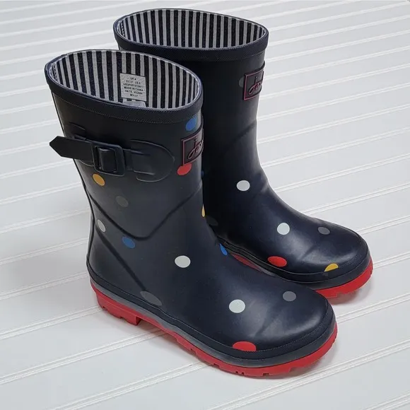 Joules Women's Polka Dot Molly Welly Rain Boots