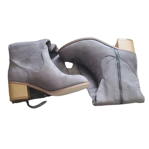 Journee Collection Sanora Women’s Mid-Calf Boots Size 6.5 Gray Faux Suede
