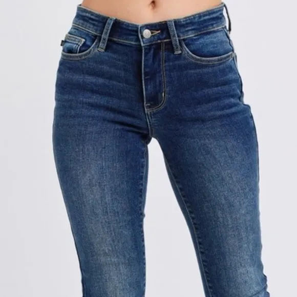 Judy Blue Thermal Mid-Rise Waist Stretchy Skinny Jeans Slim Fit Denim Pants Warm