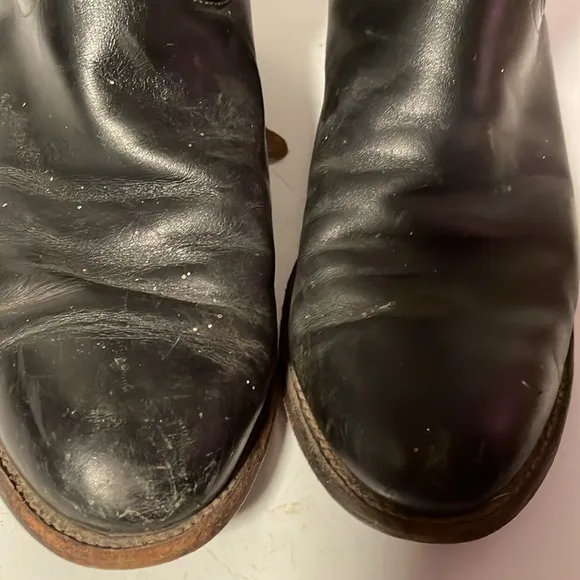 Justin Black Leather Cowboy Boots Mens Size 10 D Style 3133 USA