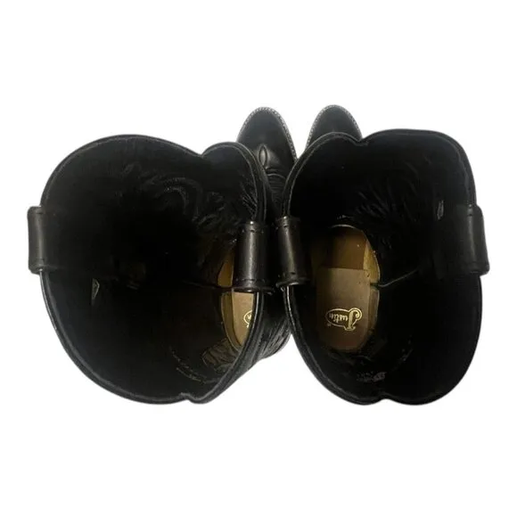 Justin Black London Calf Western Cowboy Boots Men's Size 9 D Model 1409