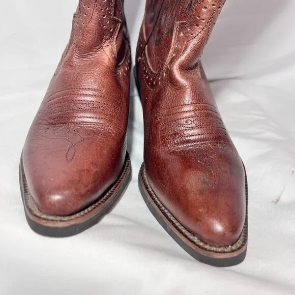 Justin L2559 Western Stampede/Women's Cowgirl Boots-Brown-5 1/2-Mustang Cowhide